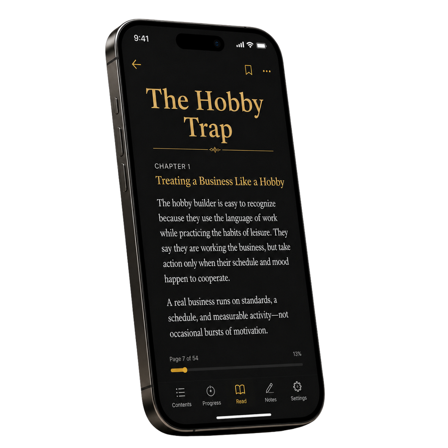 Phone showing a chapter from the book